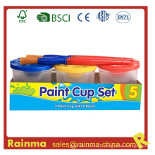 Acrylic Paint Cup Set with Paint Brush